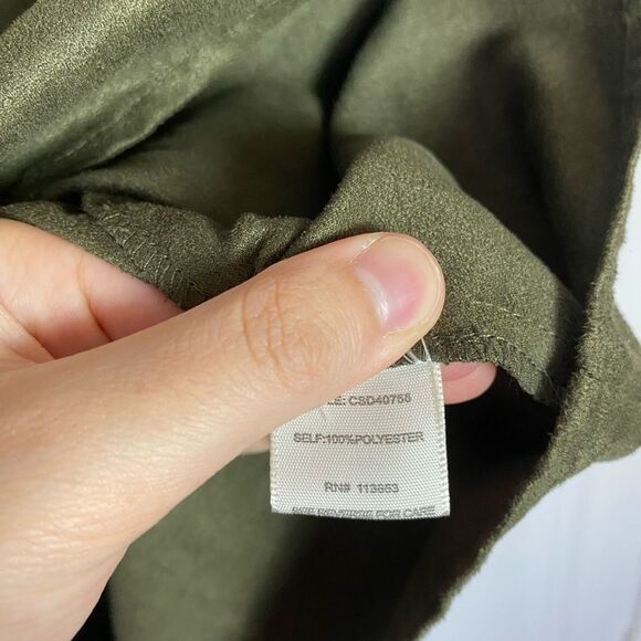 Vintage inspired Cottagecore Olove Green Dress with Easy zipper Pockets size L - Picture 8 of 9